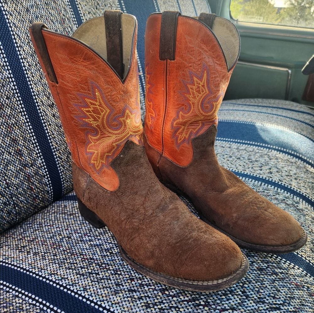 Vintage Suede Cowboy Boots 11D
